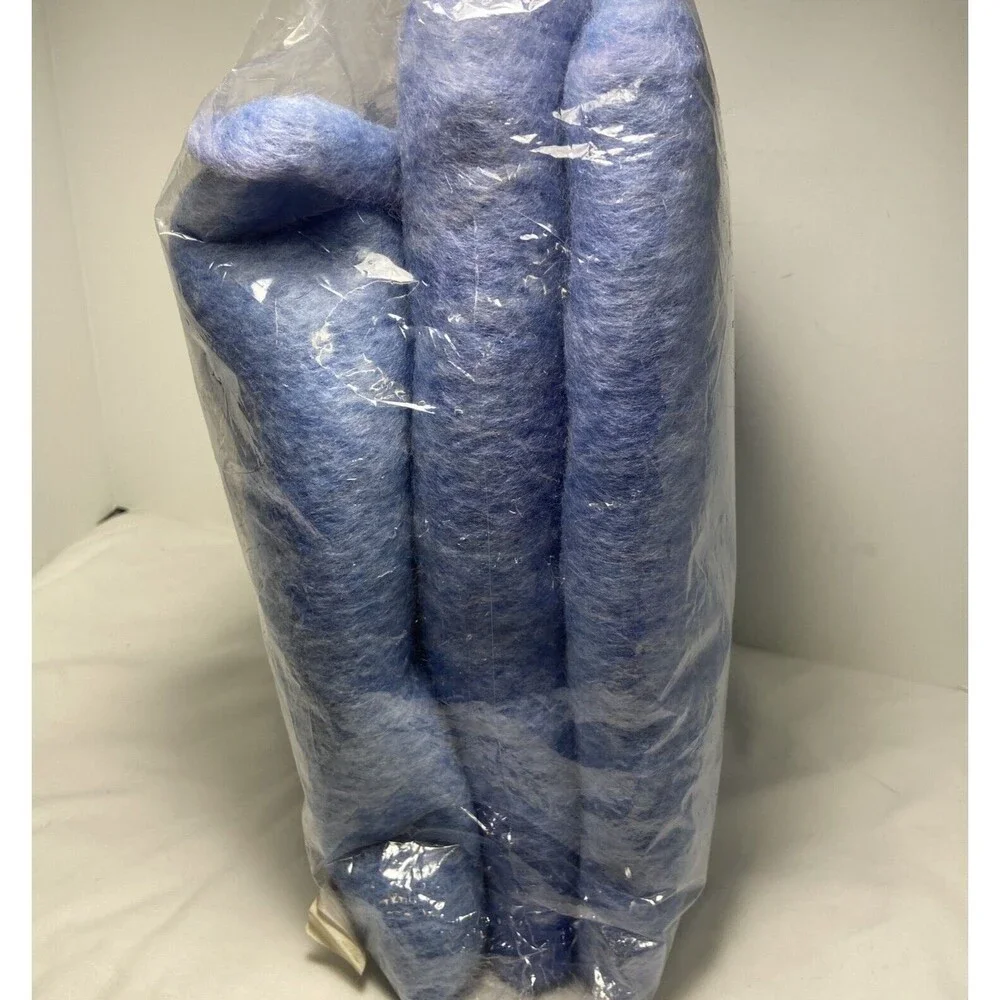 Midwest CBK Blue Felted Fringed Handcrafted Throw Blanket 54 x68 inches NWT